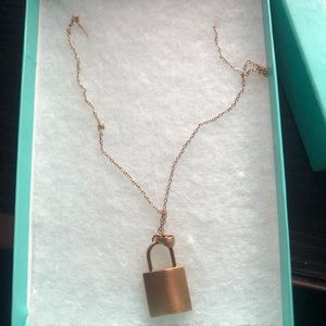 J Blume Rose Gold Lock Necklace